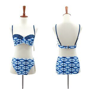 MICHAEL KORS Women S Bikini New Navy Blue Padded Swimsuit Cruise 2020 NEW